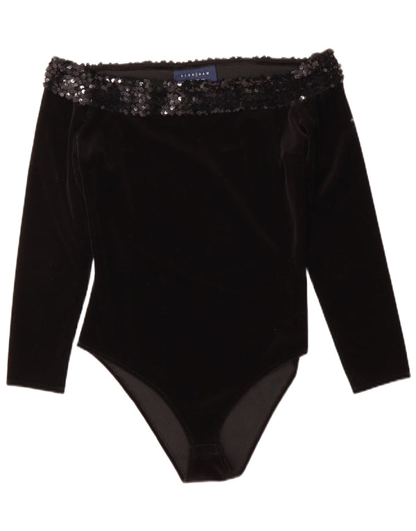 Body feminino Bernshaw com ombros de fora UK 12 acrílico preto médio