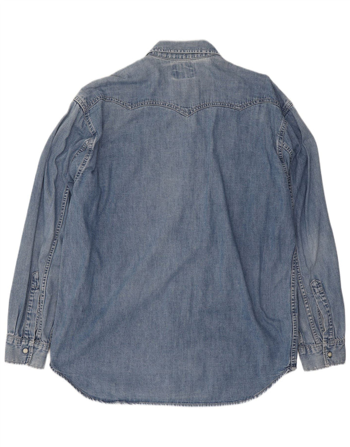 Camisa jeans masculina Levi's grande algodão azul