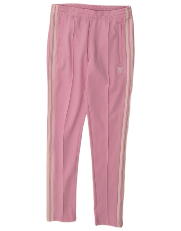Calça de treino feminina Adidas UK 8/10 pequena algodão rosa