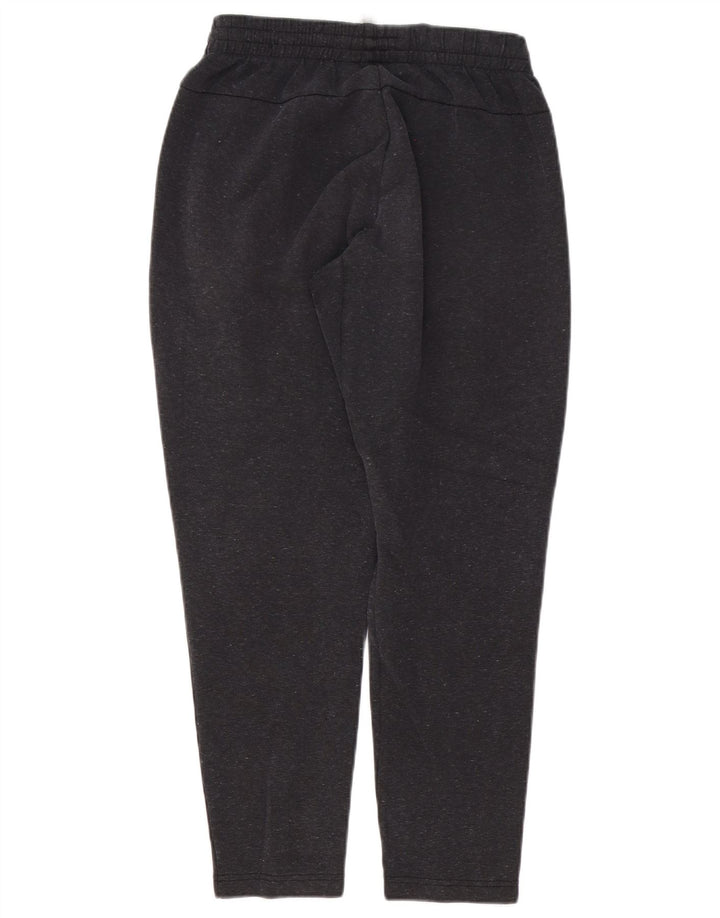 Calça de treino masculina Adidas pequena cinza manchada de algodão