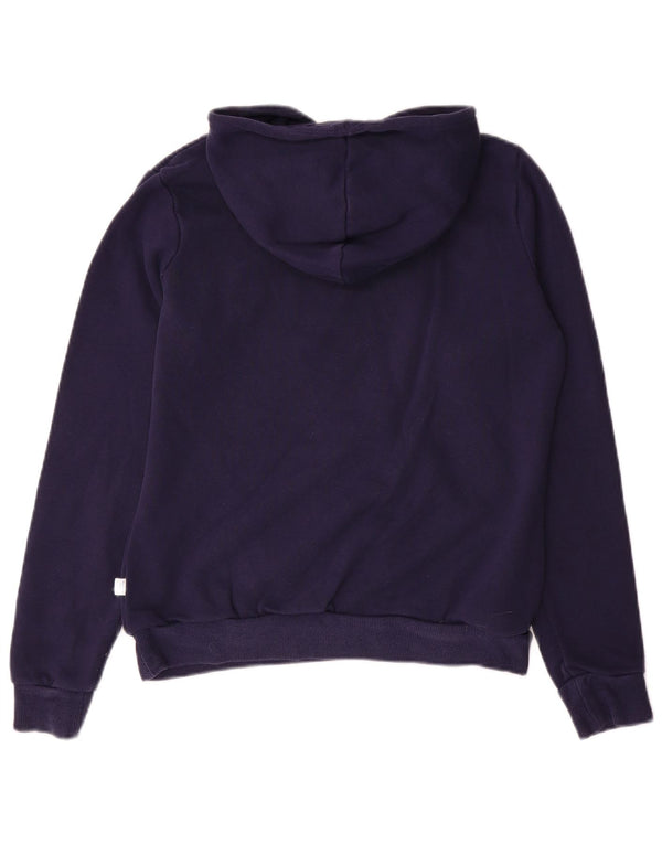 PUMA feminino gráfico moletom com capuz UK 12 médio azul marinho poliéster