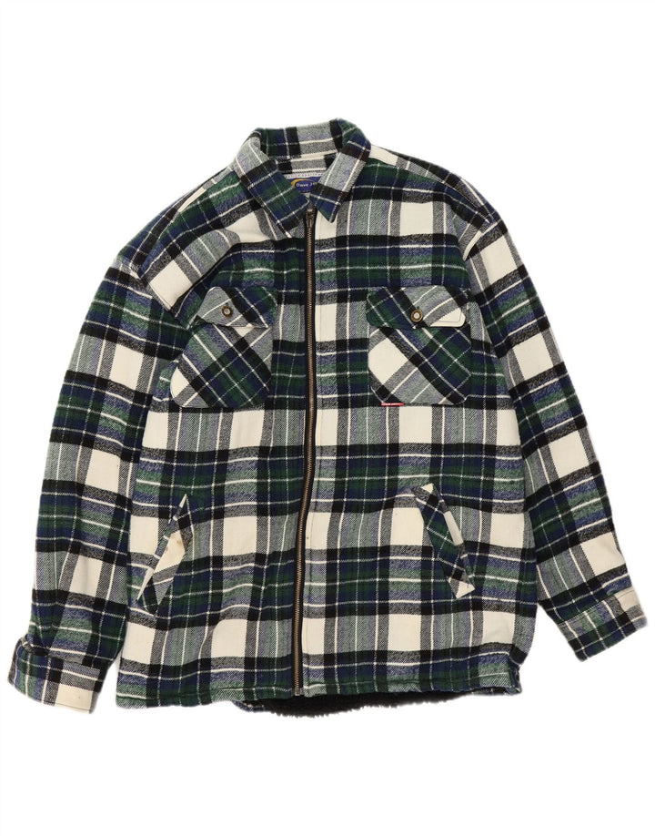 Camisa masculina vintage de flanela grande xadrez verde