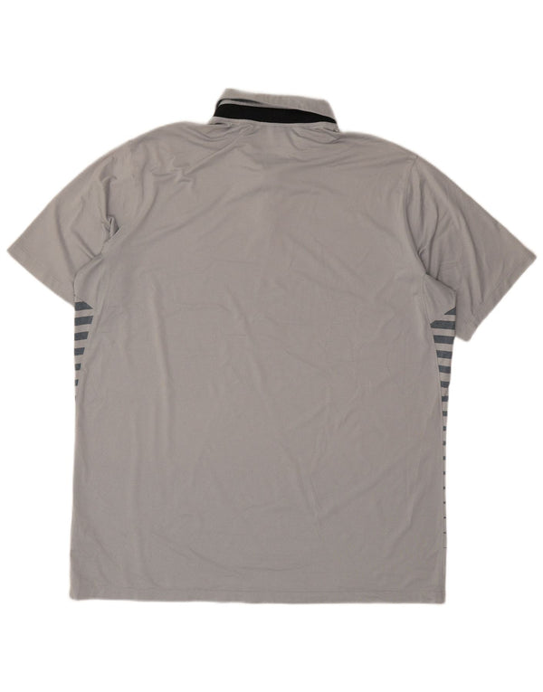 Nike Mens Dri Fit Polo Shirt XL Cinza Listrado Poliéster