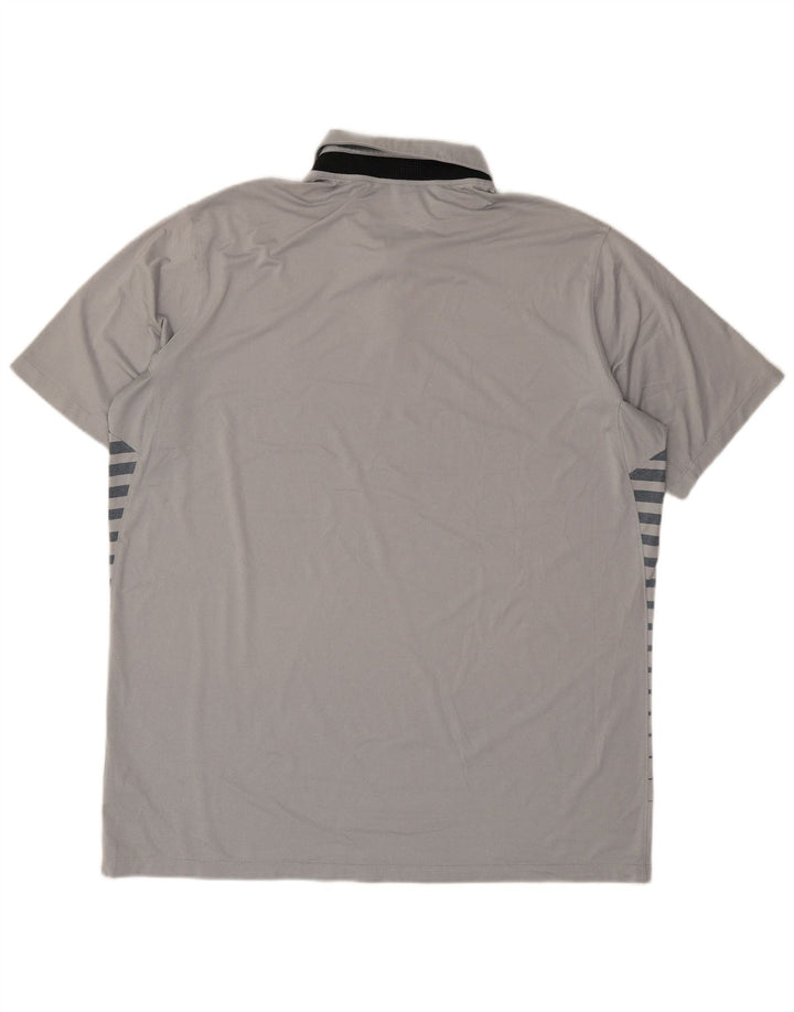 Nike Mens Dri Fit Polo Shirt XL Cinza Listrado Poliéster