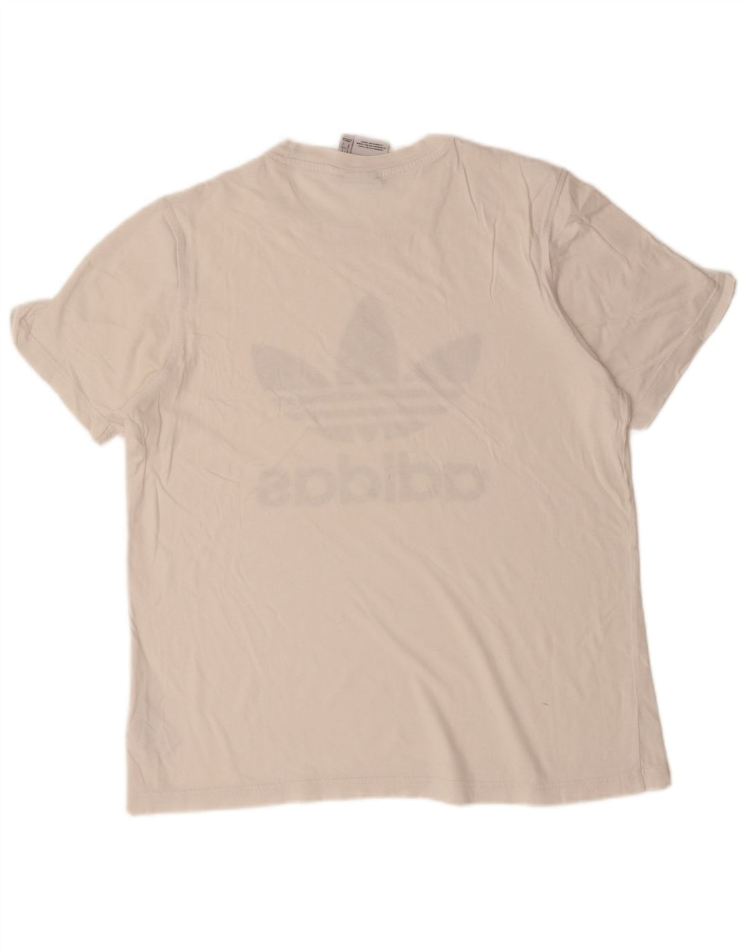 ADIDAS Mens Graphic T-Shirt Top Grande Algodão Branco