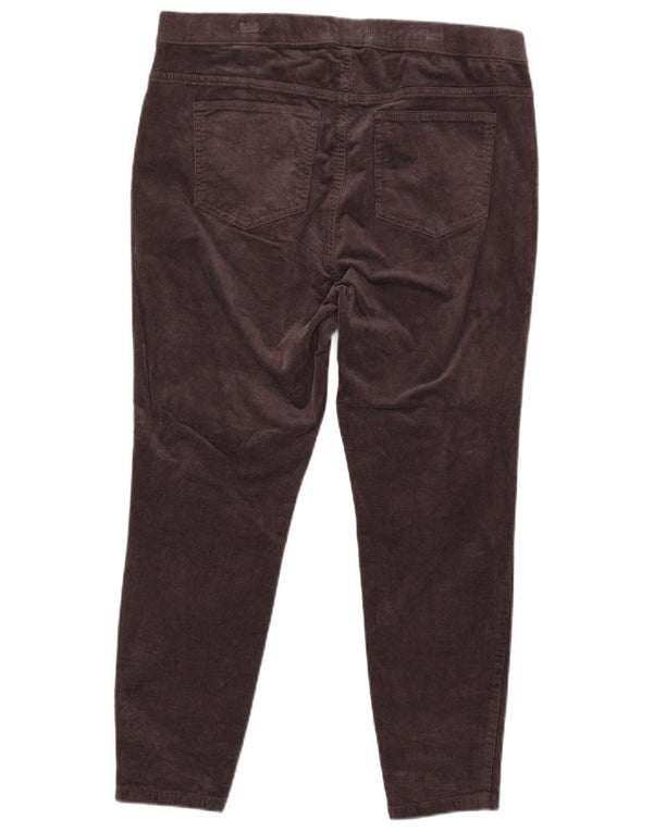 Calça feminina de veludo cotelê Marks & Spencer UK 16 grande W30 L25 cinza