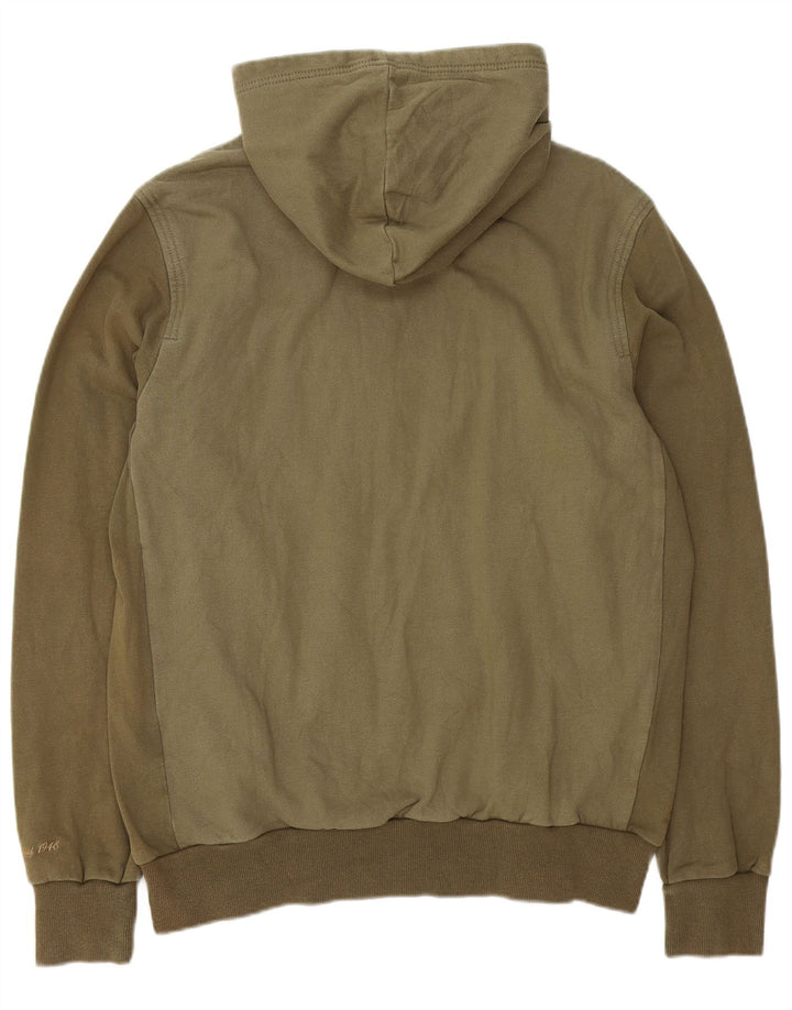 Suéter masculino PUMA com capuz e zíper gráfico grande algodão cáqui