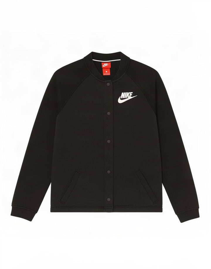 Nike Womens Graphic Tracksuit Top Jacket UK 10 Pequeno Preto