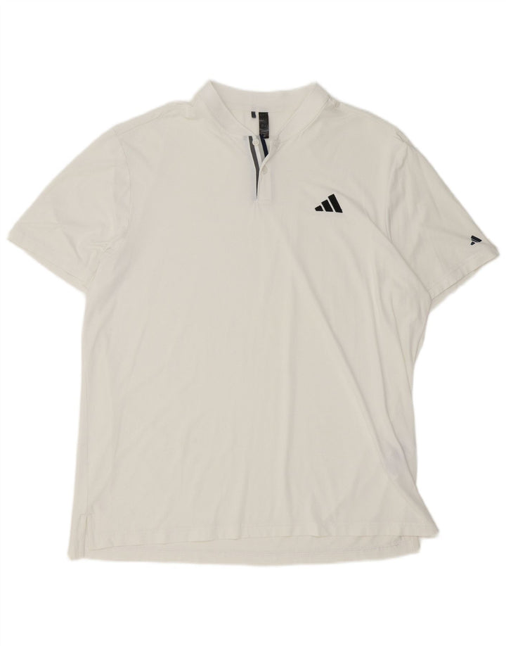 Camisa Polo Masculina Adidas XL Poliéster Branco