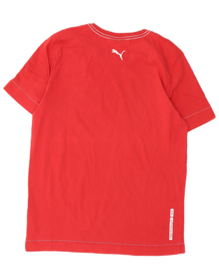 Camiseta masculina PUMA com estampa gráfica de algodão vermelho médio