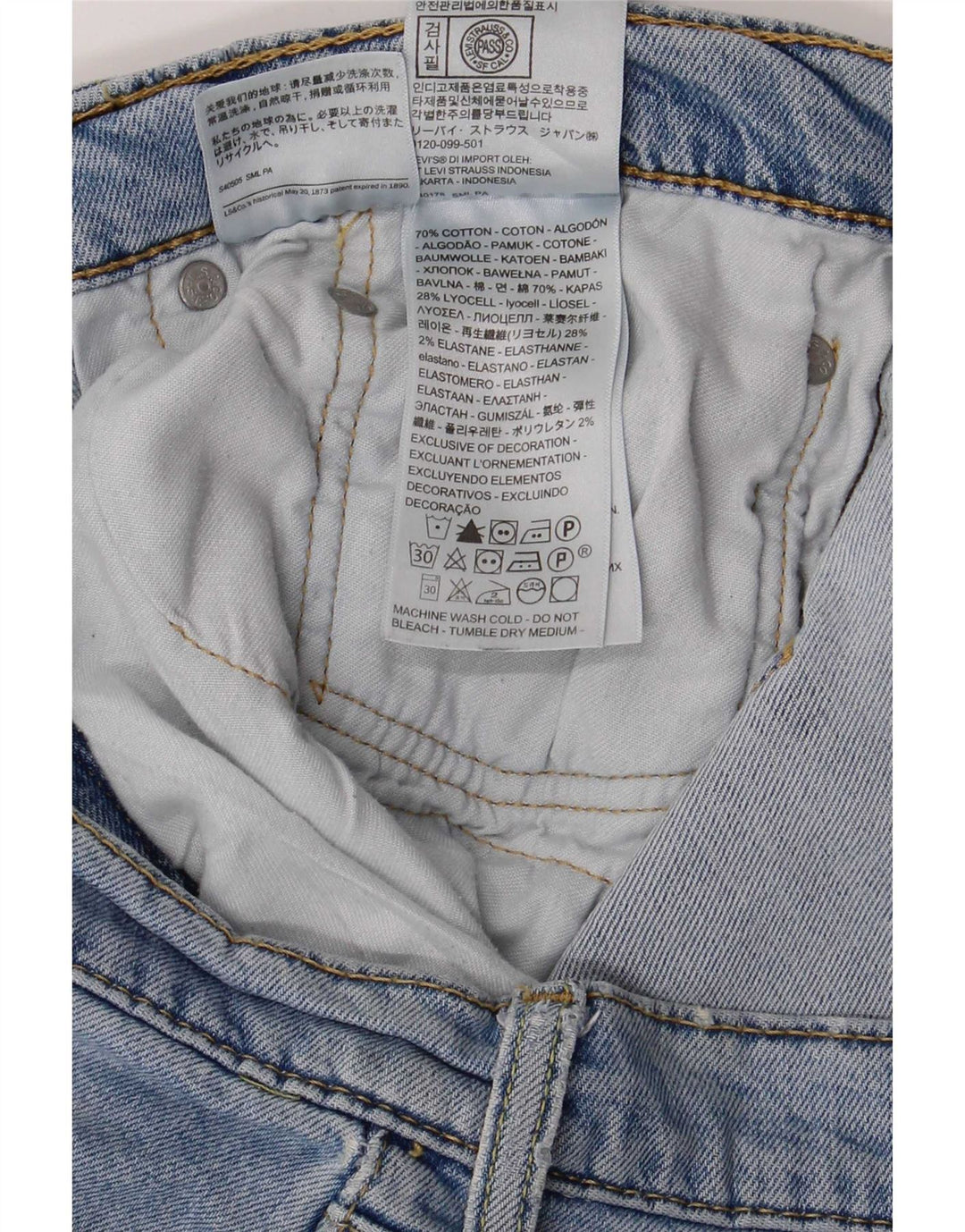 Levi's Masculino 514 Straight Jeans W38 L32 Azul Algodão