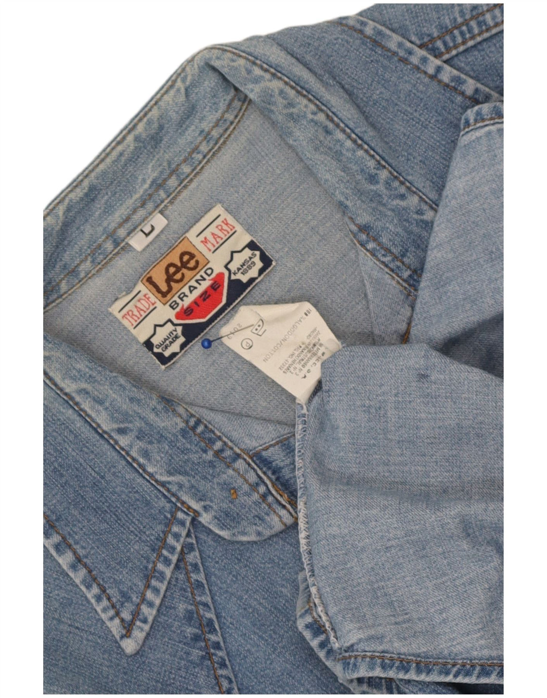 Camisa jeans masculina Lee grande algodão azul