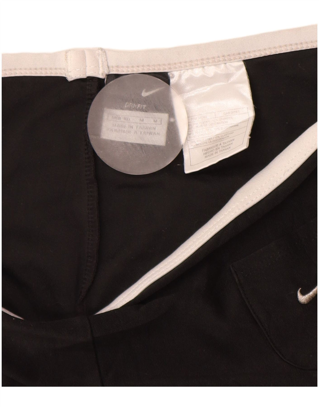 Calça de treino feminina NIKE Dri Fit US 8/10 médio preto colorblock