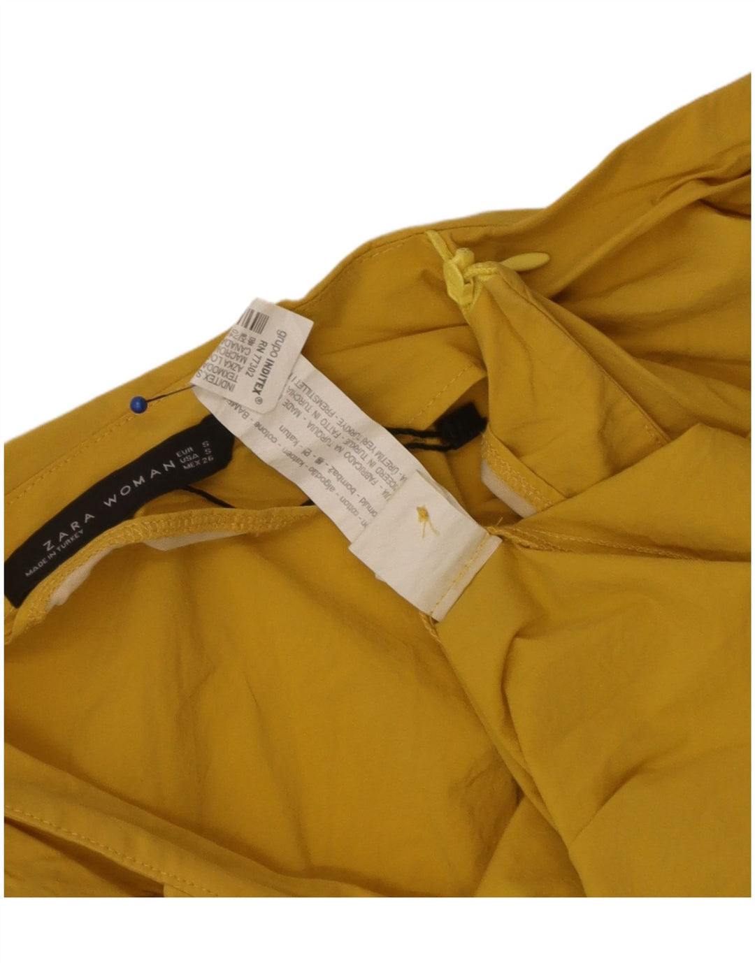 Vestido assimétrico feminino de manga comprida Zara UK 10 pequeno amarelo