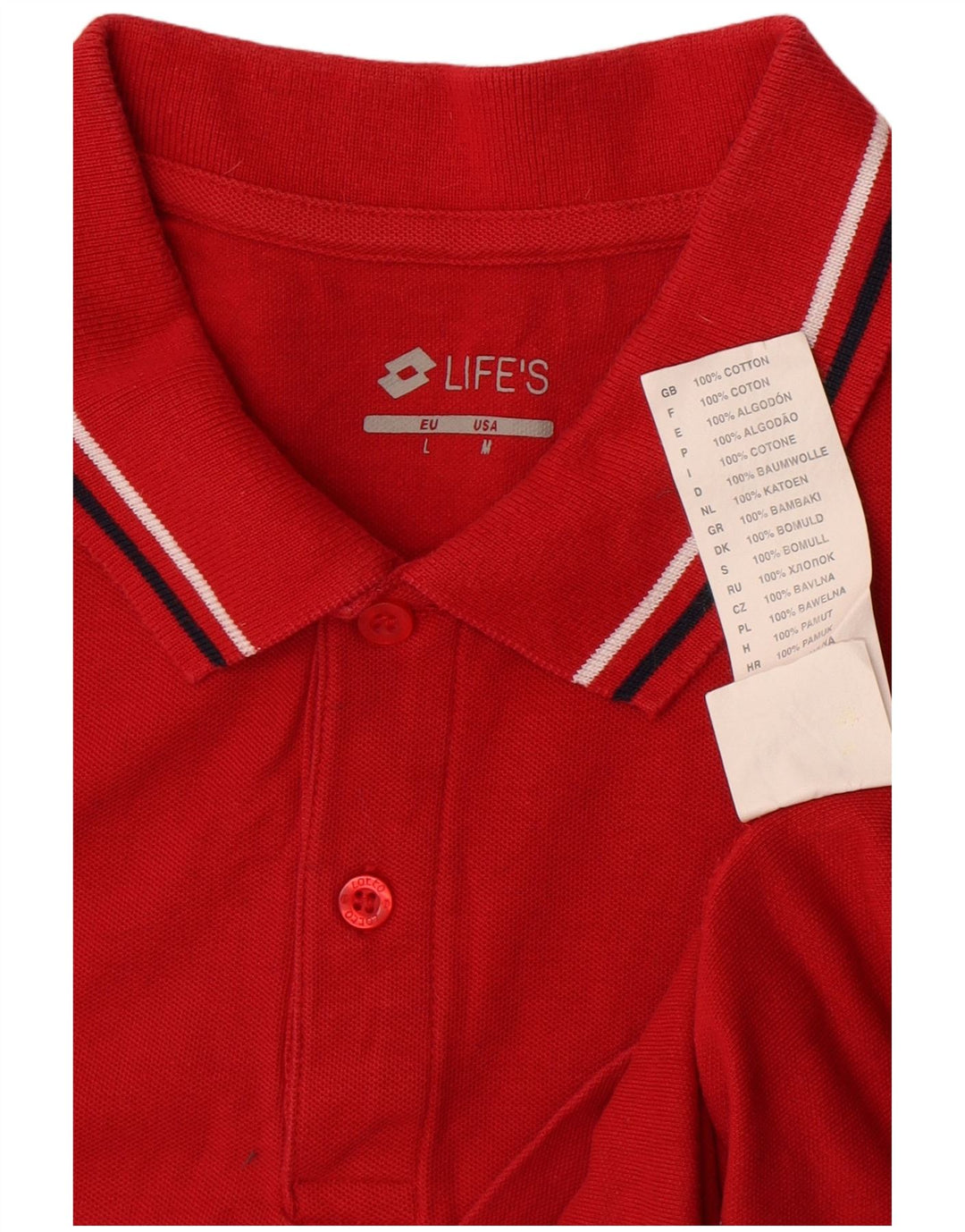 Camisa polo masculina Lotto médio algodão vermelho