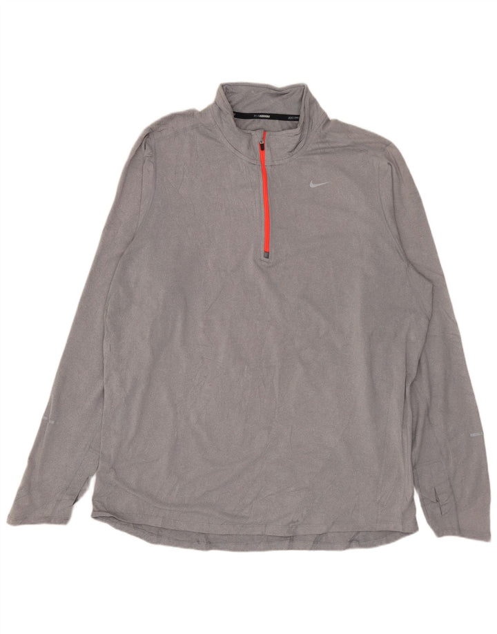 Pulôver masculino Nike Dri Fit pulôver moletom grande cinza poliéster