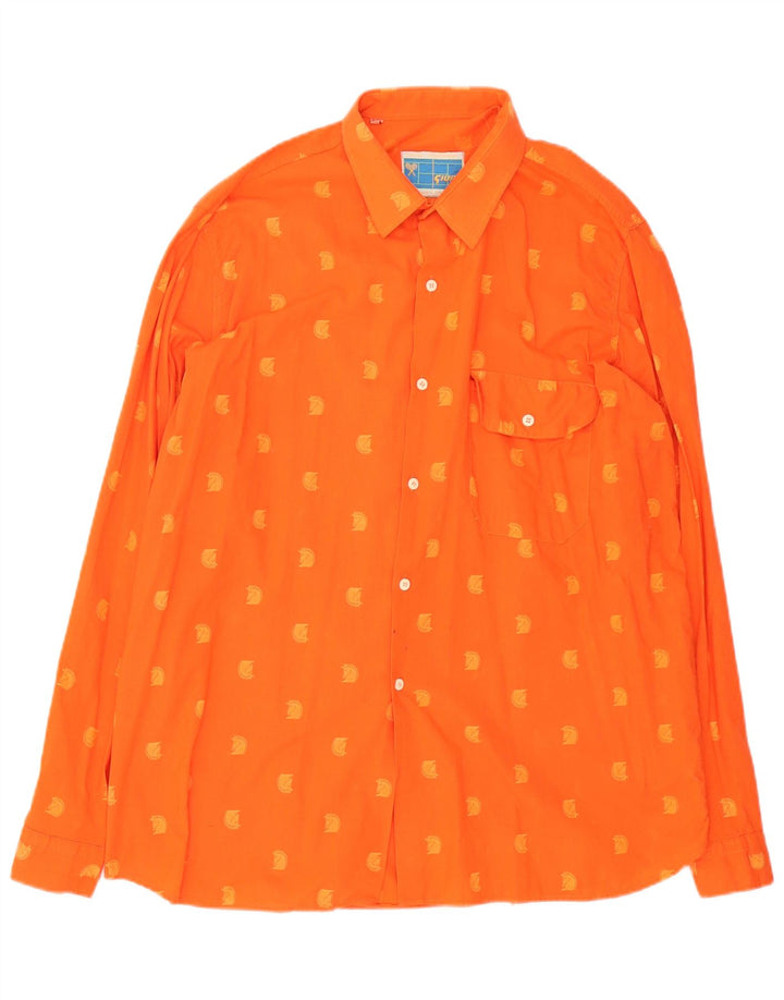 Camisa masculina vintage XL laranja manchada