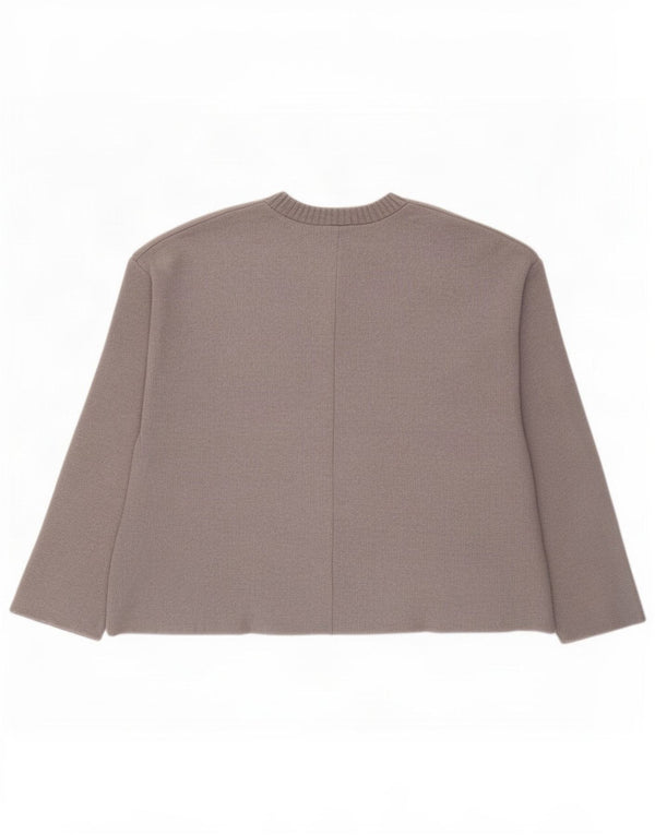 Zara Blusa Feminina Solta Fit Top UK 16 Grande Cinza