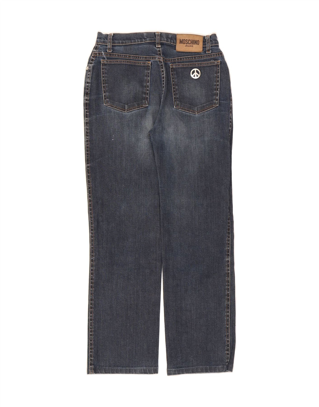 MOSCHINO Womens Straight Jeans W30 L27 Blue Cotton Vintage Moschino and Second-Hand Moschino from Messina Hembry 