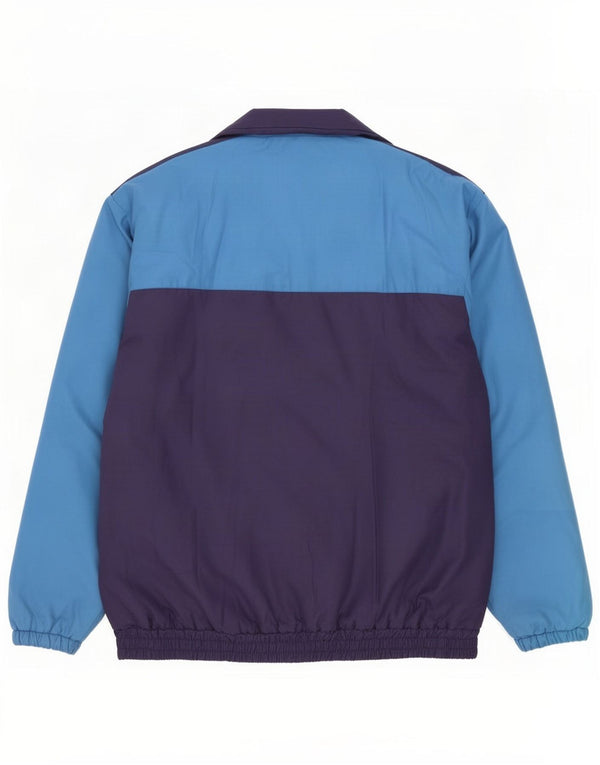 Jaqueta bomber masculina vintage UK 40 grande poliéster Colourblock azul marinho