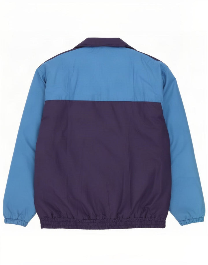 Jaqueta bomber masculina vintage UK 40 grande poliéster Colourblock azul marinho