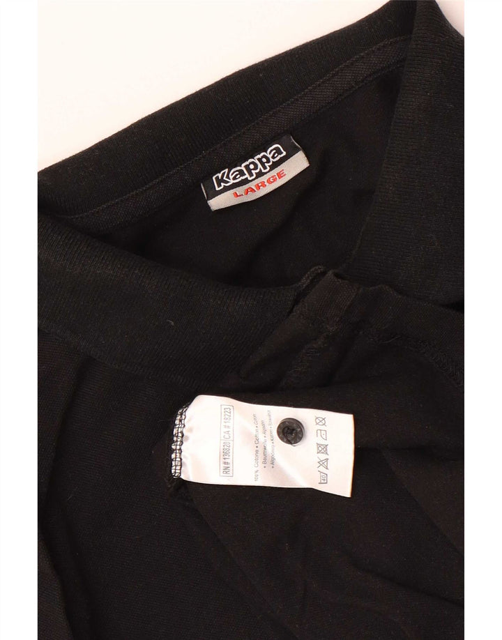 Camisa polo masculina Kappa grande algodão preto