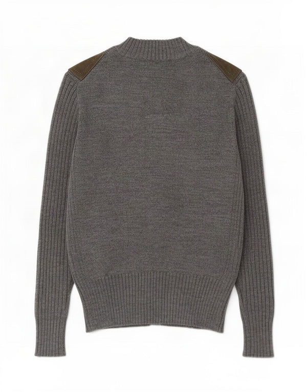 Suéter cardigã feminino vintage UK 12 bloco colorido cinza médio