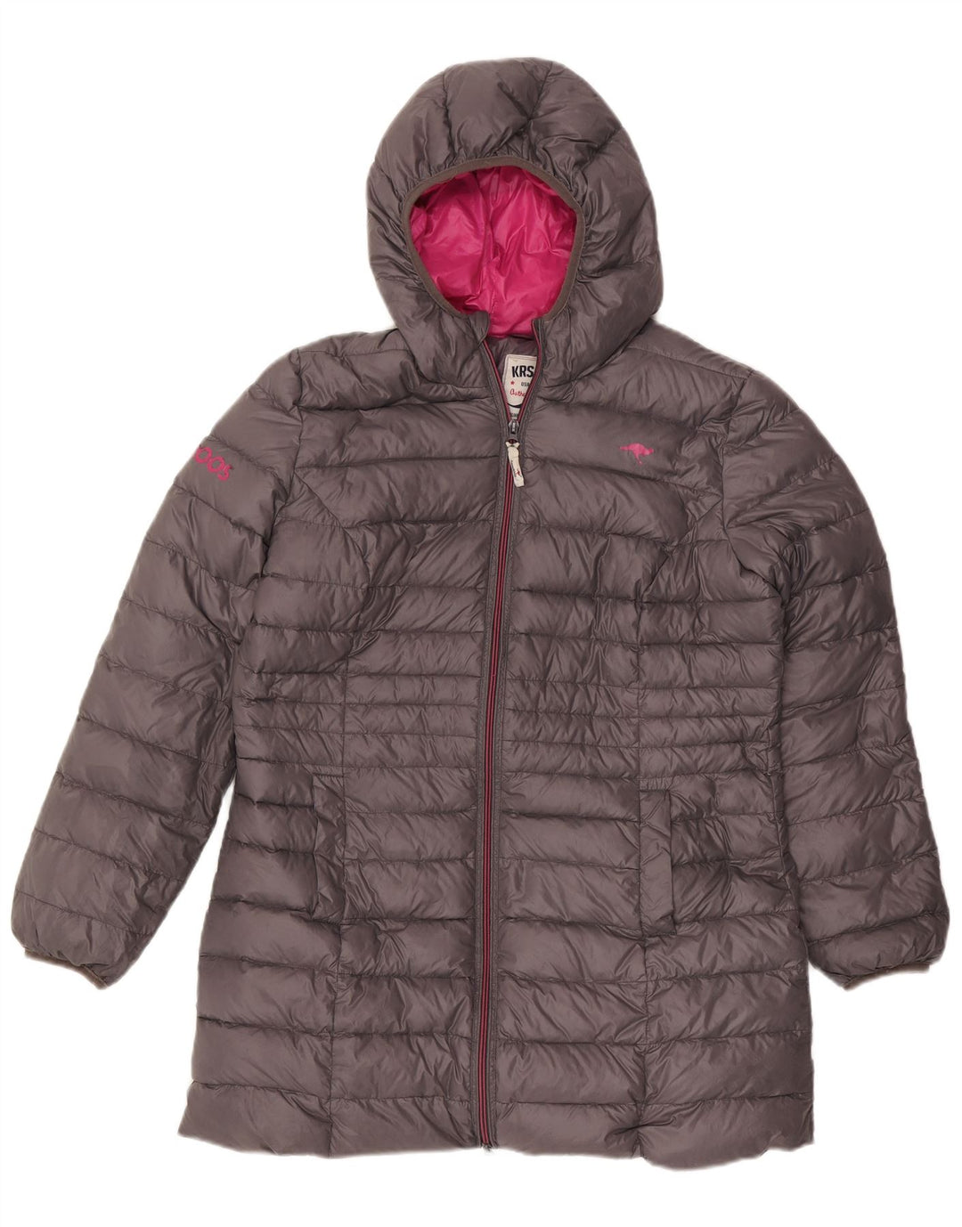 Jaqueta acolchoada com capuz feminina Kangaroos UK 18 XL cinza poliamida