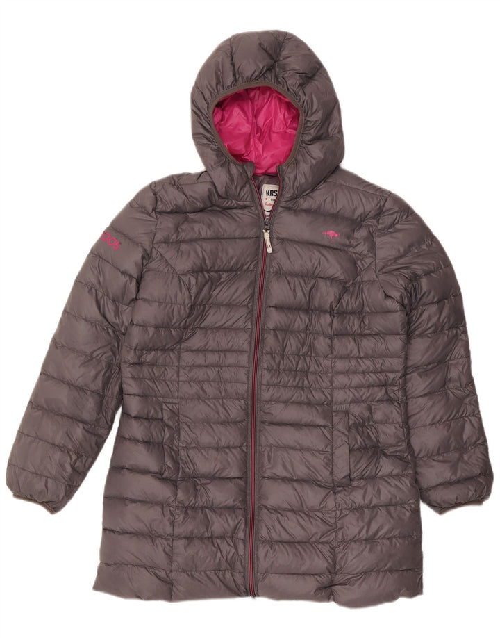 Jaqueta acolchoada com capuz feminina Kangaroos UK 18 XL cinza poliamida