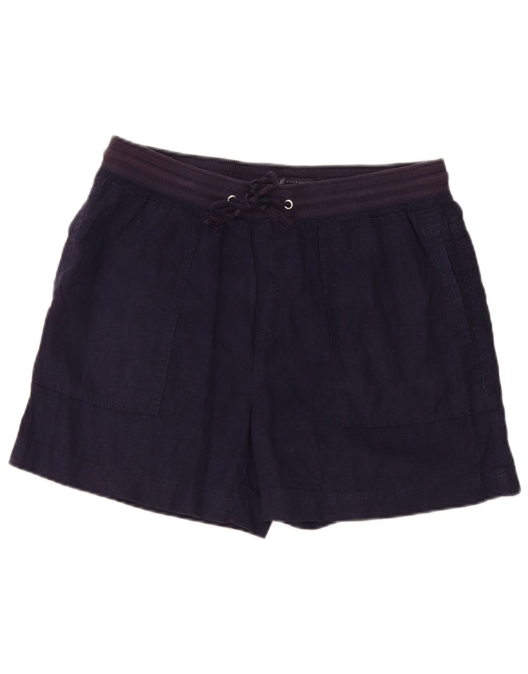 Shorts chino feminino Marks & Spencer UK 12 médio W32 linho azul marinho