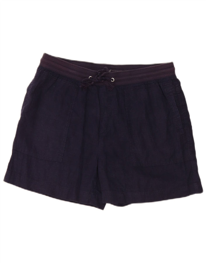Shorts chino feminino Marks & Spencer UK 12 médio W32 linho azul marinho