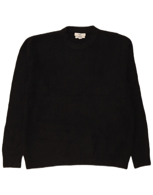 Suéter masculino Marks & Spencer com gola redonda, acrílico preto grande