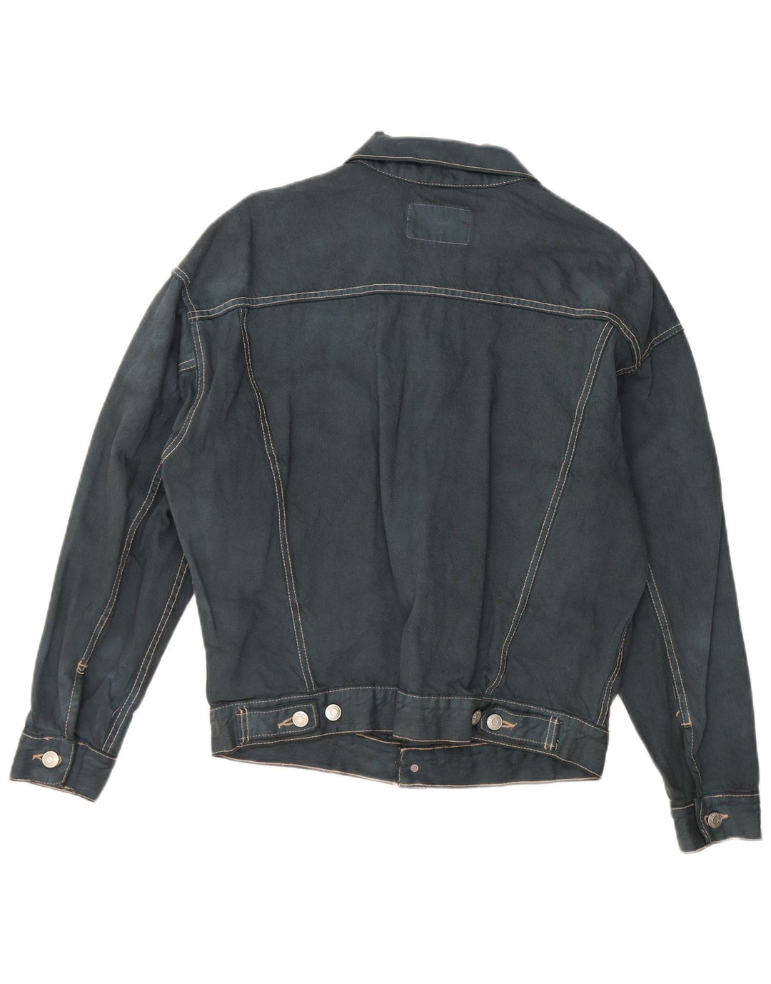 Jaqueta jeans masculina ZARA Reino Unido 38 algodão azul marinho médio