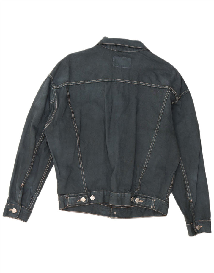 Jaqueta jeans masculina ZARA Reino Unido 38 algodão azul marinho médio