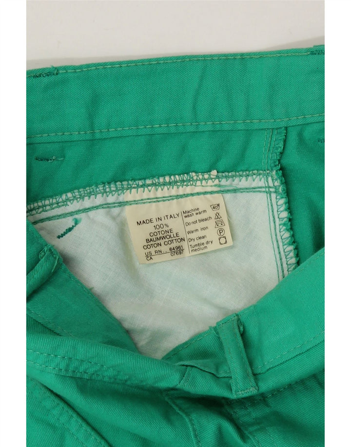 VINTAGE Womens Tapered Casual Trousers W24 L29 Green Cotton Vintage Vintage and Second-Hand Vintage from Messina Hembry 