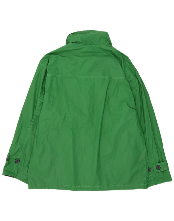 Jaqueta utilitária com capuz masculina vintage UK 42 XL poliéster verde