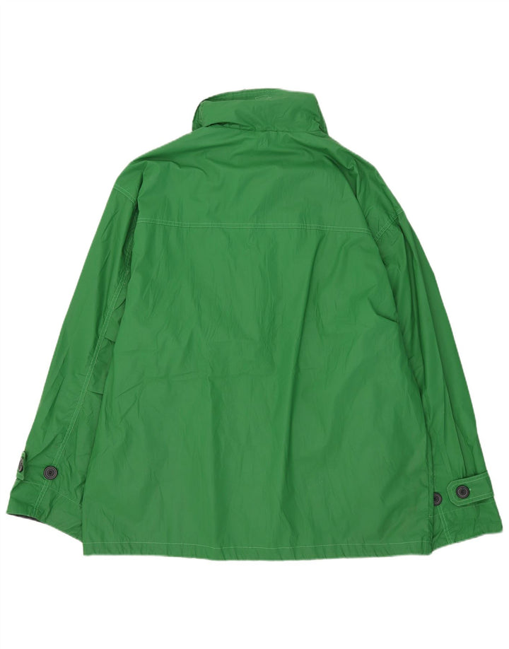Jaqueta utilitária com capuz masculina vintage UK 42 XL poliéster verde
