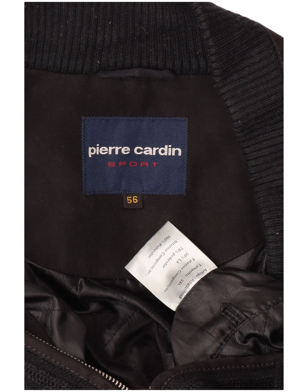 Pierre Cardin Suéter Cardigan Masculino IT 56 XL Poliéster Preto