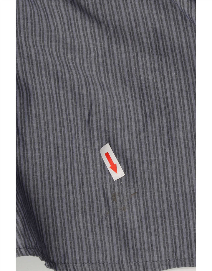 Camisa masculina Wrangler XL algodão listrado azul