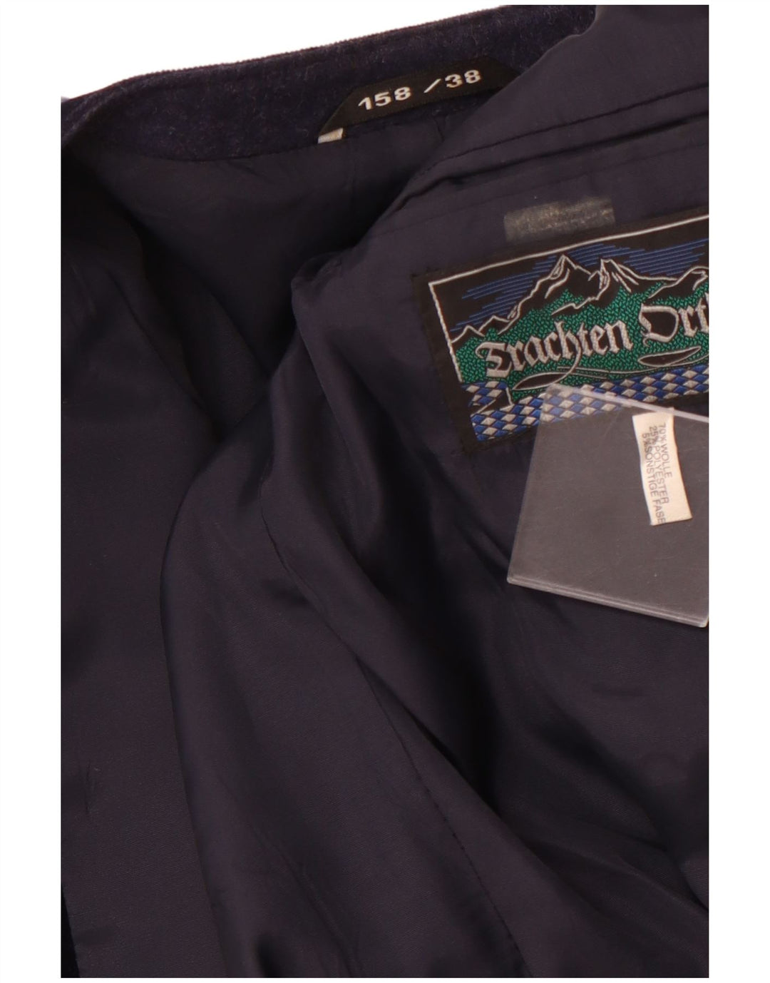 Jaqueta blazer feminina VINTAGE IT 38 XS azul marinho colorblock