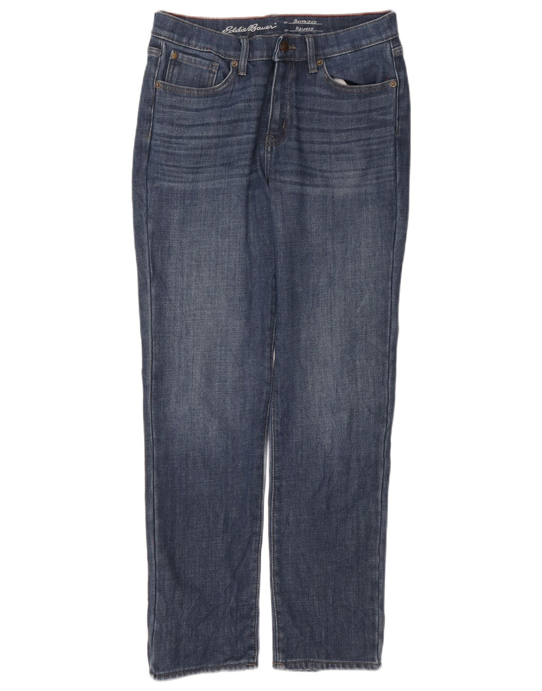 Eddie Bauer Jeans Boyfriend Slim Feminino US 6 Médio W30 L30 Azul