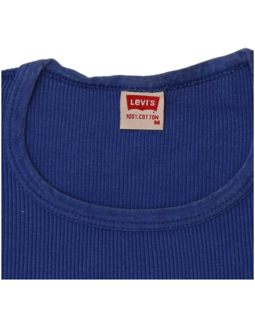 Camiseta feminina LEVI'S UK 12 algodão azul médio