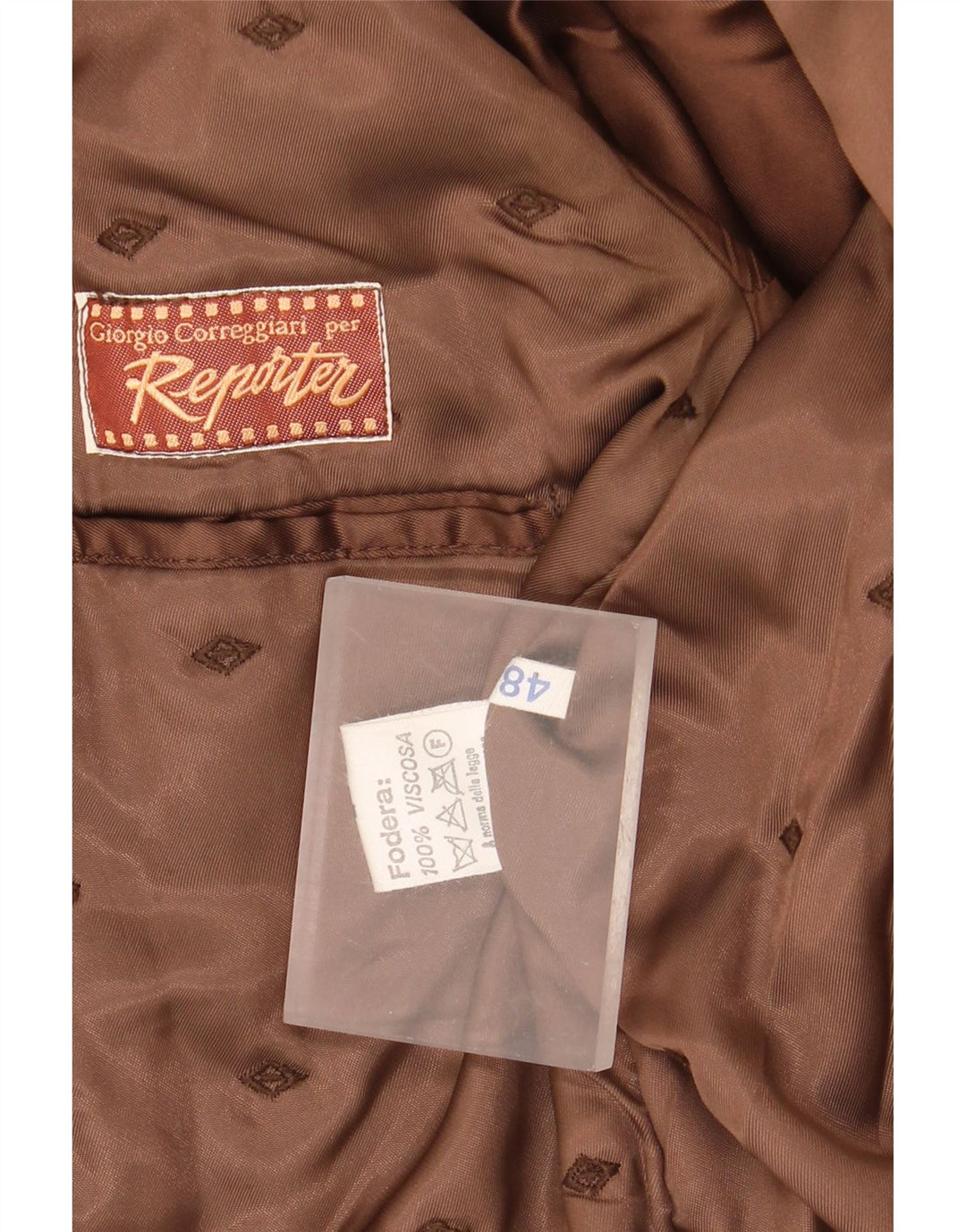 Jaqueta blazer masculina repórter com peito duplo IT 48 couro marrom médio