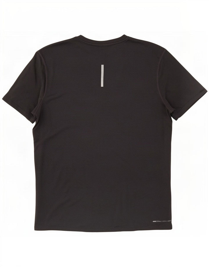 Nike Mens Running T-Shirt Top Cinza Médio Poliéster Geométrico