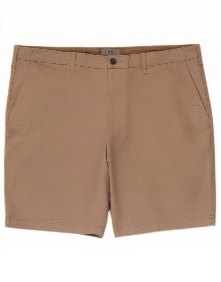 Shorts chino masculino Marks & Spencer W40 XL algodão bege
