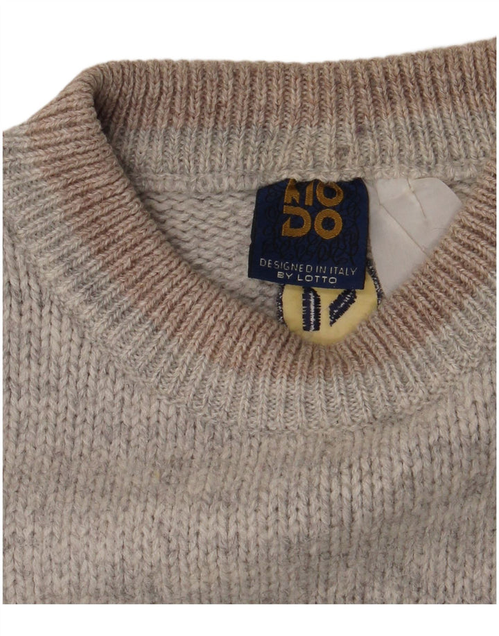 Suéter masculino Lotto com gola redonda grande cinza Argyle/Diamante