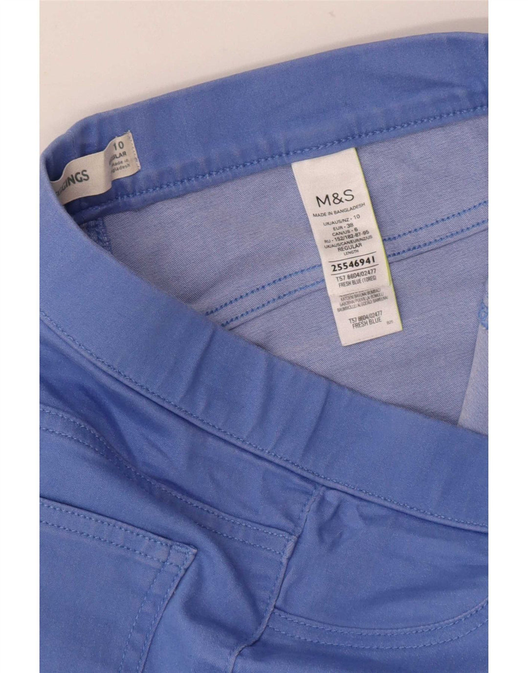 Marks & Spencer Jegging Jeans Feminino Reino Unido 10 Pequeno Azul Algodão