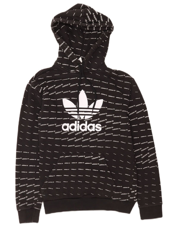 Adidas masculino gráfico moletom com capuz pequeno algodão preto