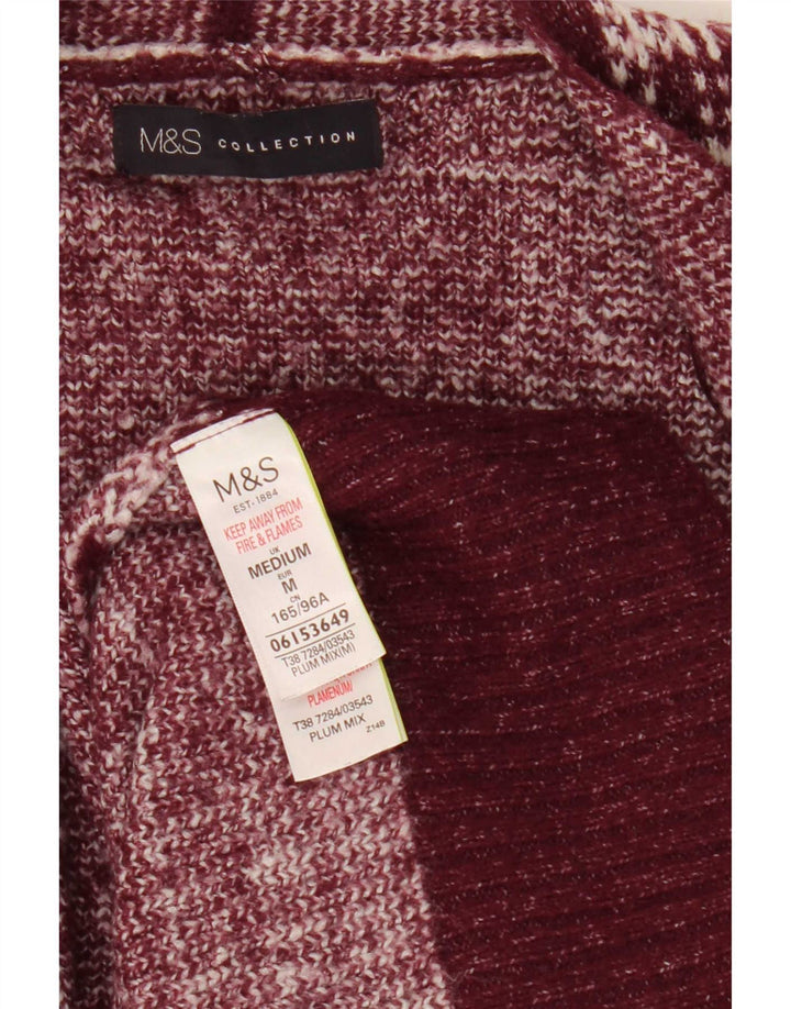 Suéter cardigã feminino Longline da Marks & Spencer Reino Unido 12 médio Borgonha