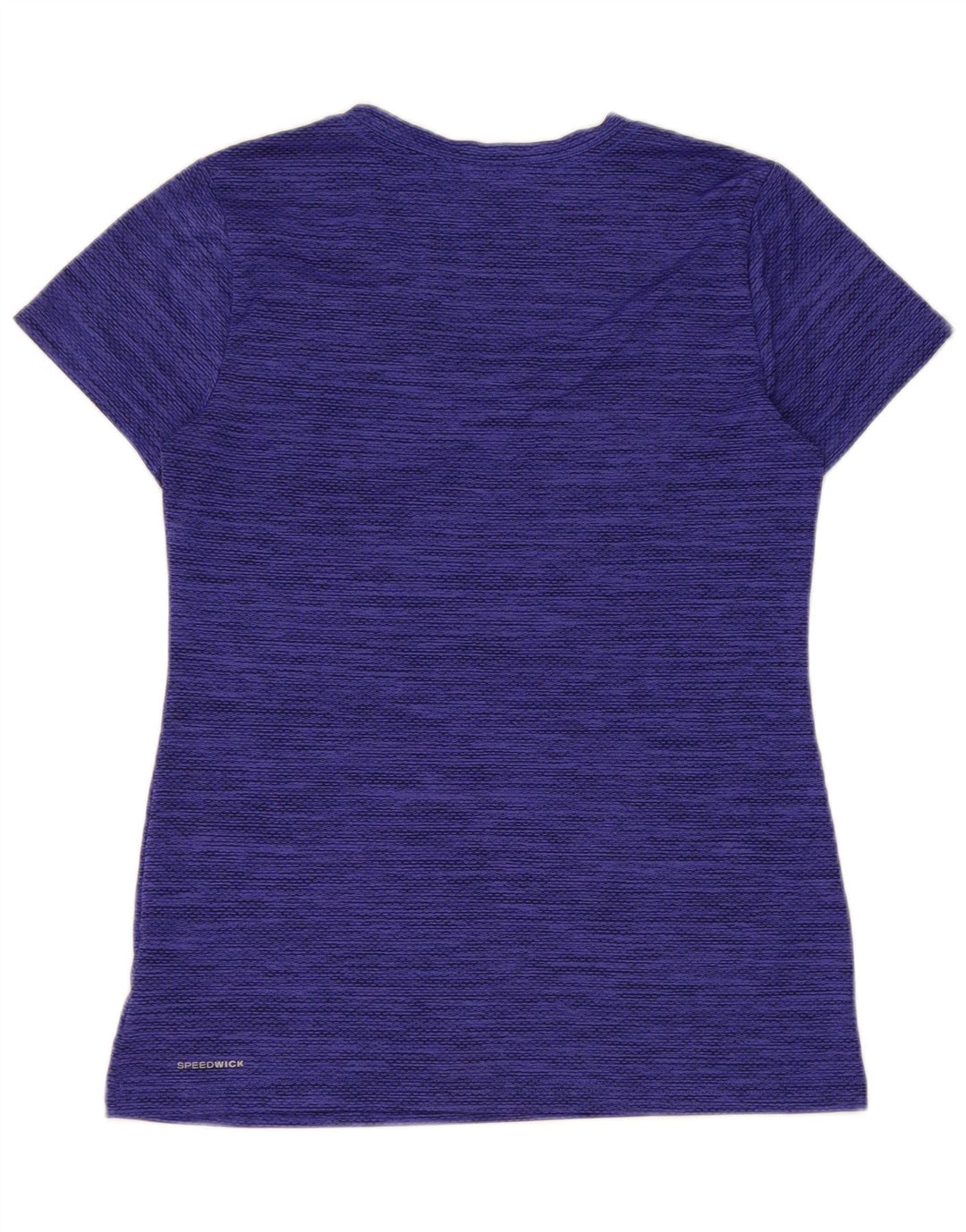 Camiseta feminina Reebok Speedwick Top UK 10 pequena azul manchada de poliéster